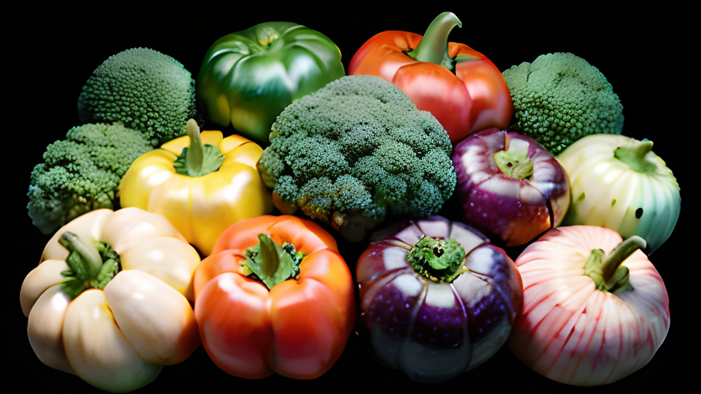 Vegetables on black surface